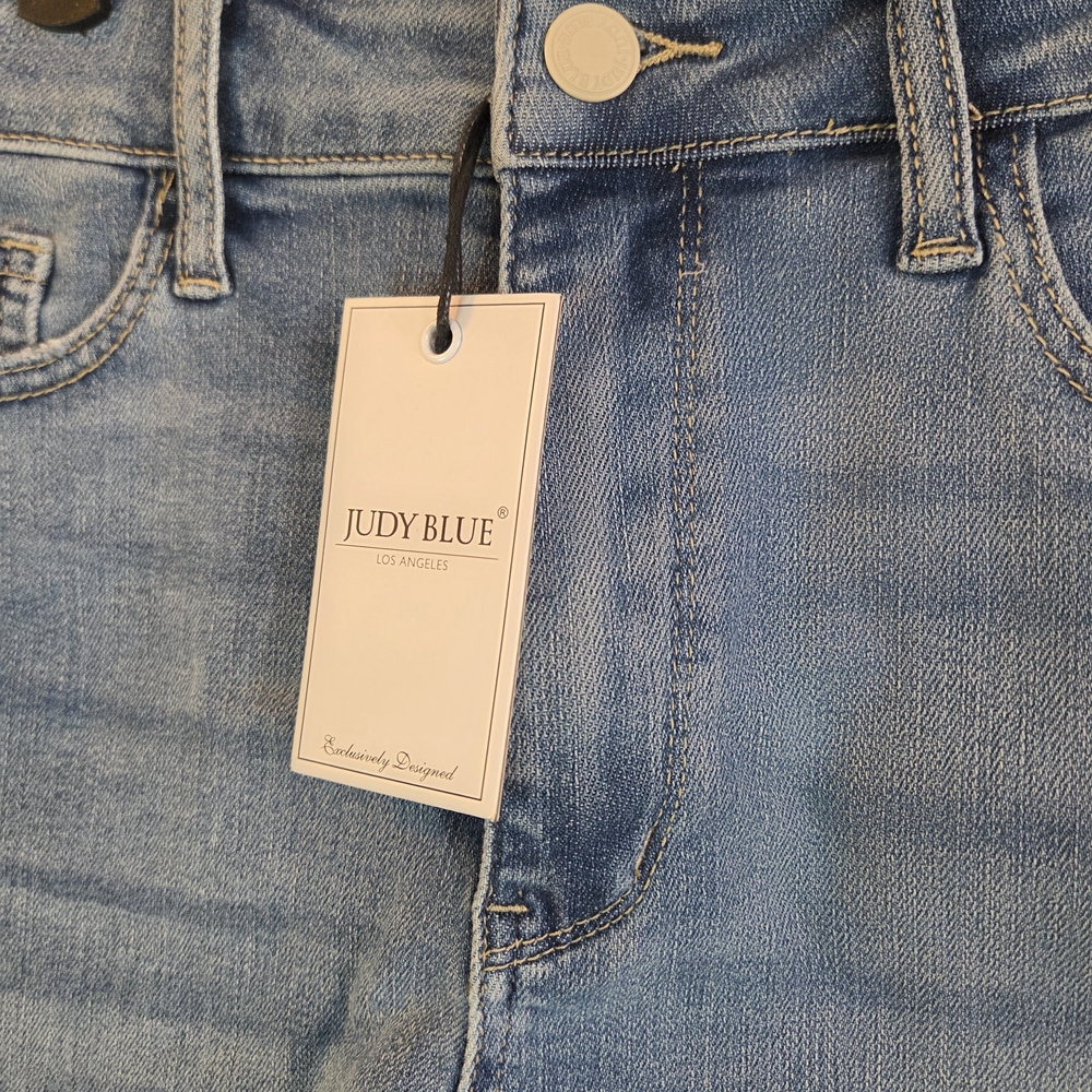 Judy Blue Light Blue Jean Shorts - Picture 2 of 9
